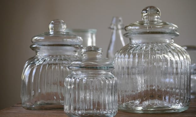 Several empty jars